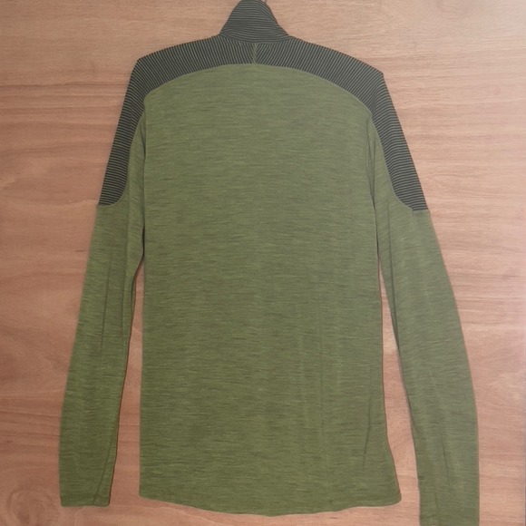 Smartwool 100% merino wool long sleeve 1/2 zip sweater men's L green thumbhole - Picture 4 of 8
